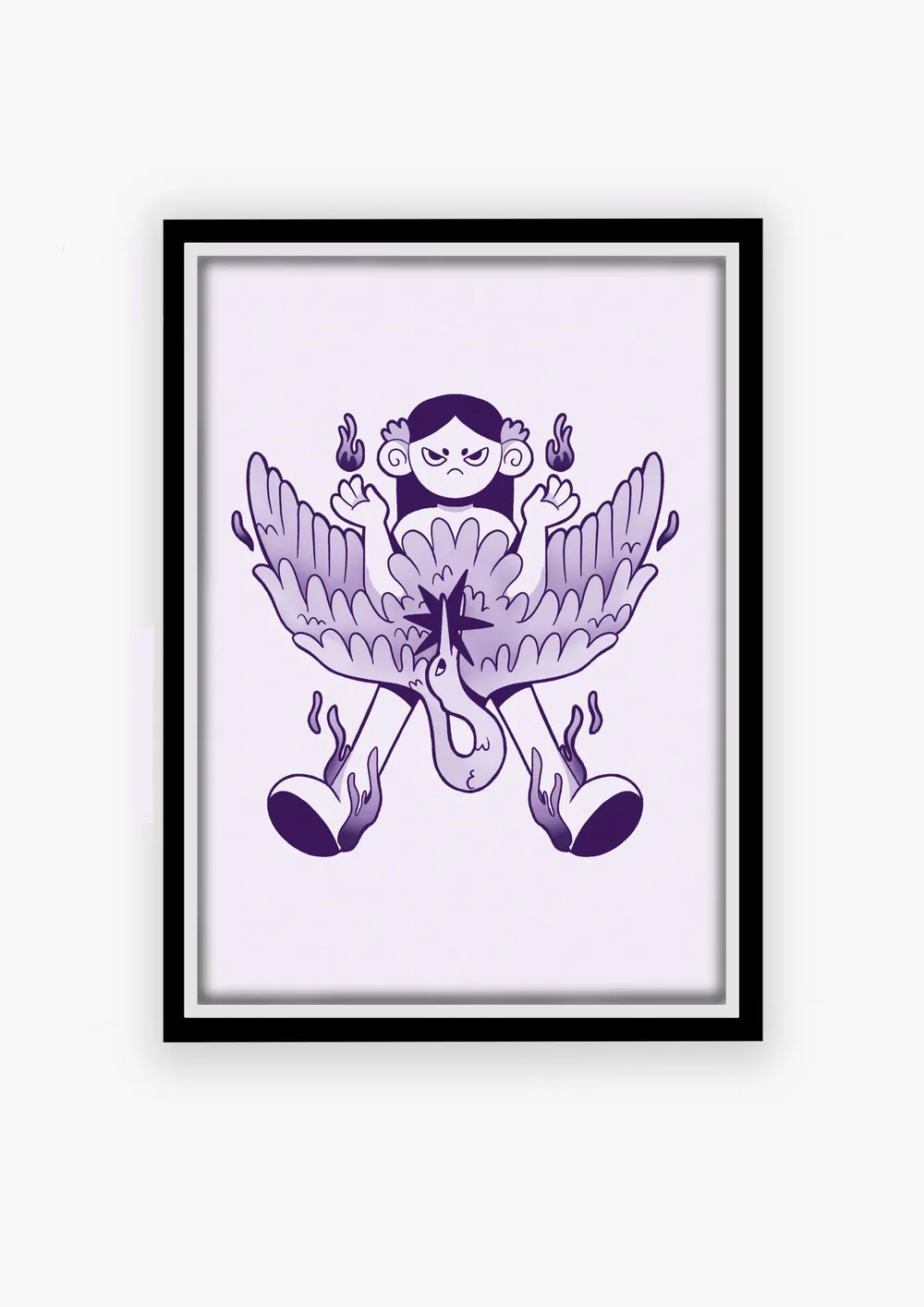 Ilustración feminista en tonos violetas