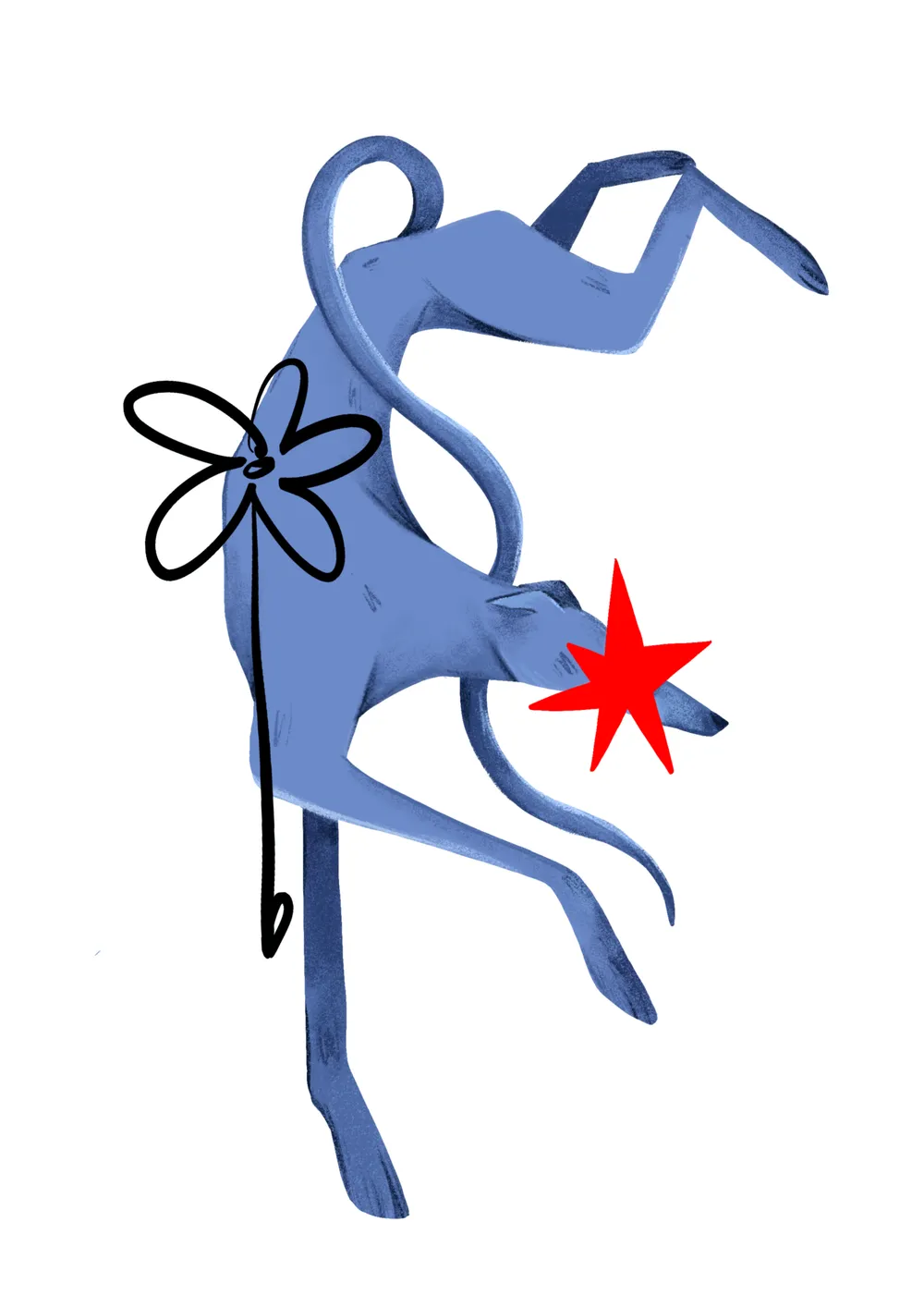 Diseño de pegatina de un galgo azul
