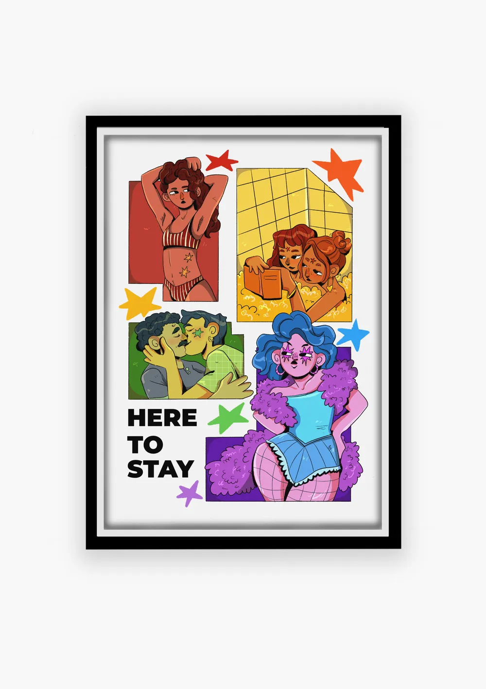 Ilustración colorida de temática orgullosa